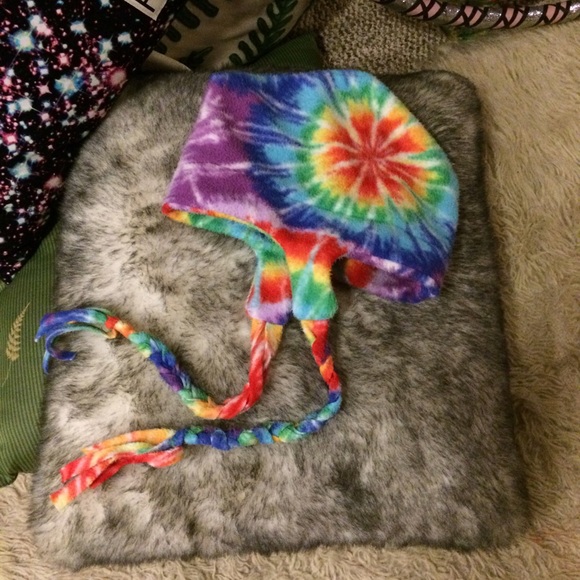 SOLD in BUNDLE Tie-Dye Hat w/Long Braided Tassels - Picture 3 of 4