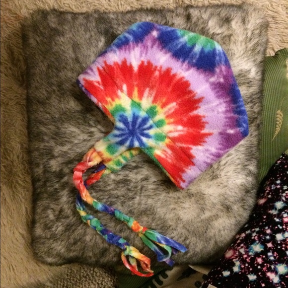 SOLD in BUNDLE Tie-Dye Hat w/Long Braided Tassels - Picture 4 of 4