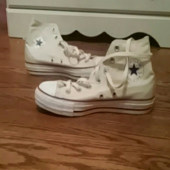 Ivory HIGH TOP CONVERSE never ever worn