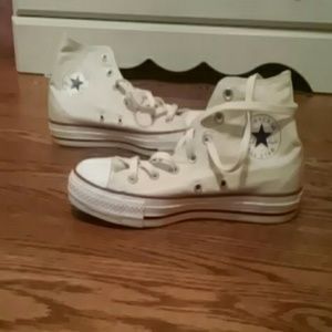 Ivory HIGH TOP CONVERSE never ever worn
