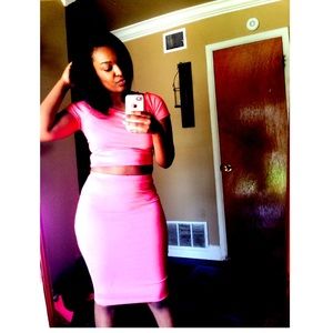 2 piece crop top and skirt