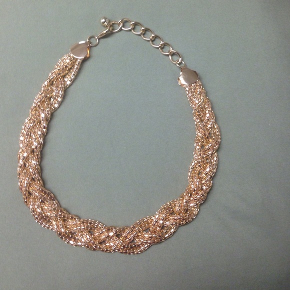 Golden Braided Mesh Necklace