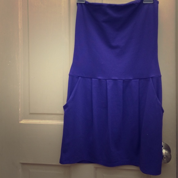 Susana Monaco purple strapless dress