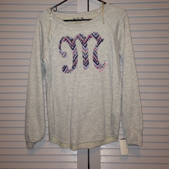 Light gray Miss Me sweater