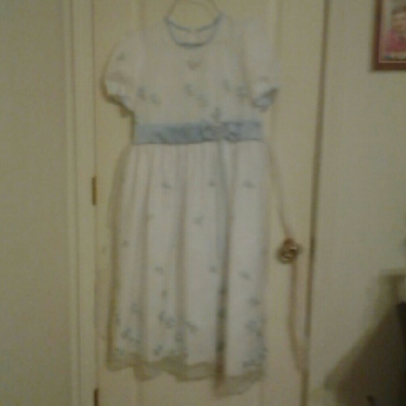 Light blue and white kids dress
