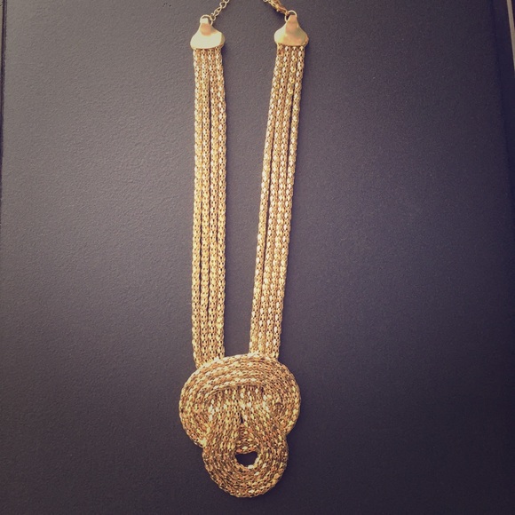 Gold Knot Statement Necklace