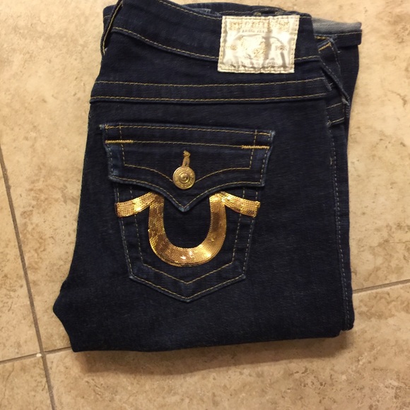 True Religion gold pocketed jeans
