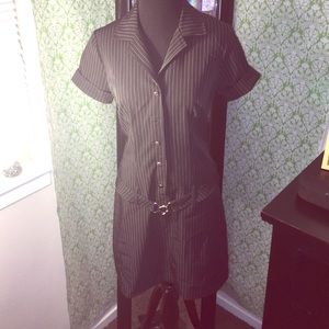 Pinstripe shirt dress