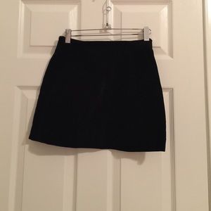 Suede black mini skirt