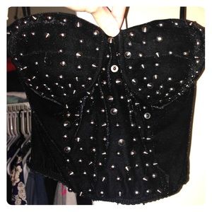 Bustier black velvet