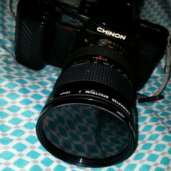 Chinon CP-7M Film Photographer Camera W/ Accessori