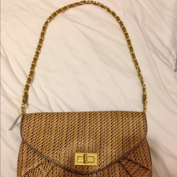 Multi Colored Neutral Straw Clutch - Picture 1 of 5