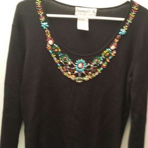 Joseph A beaded black 3/4 sleeve - make an offer