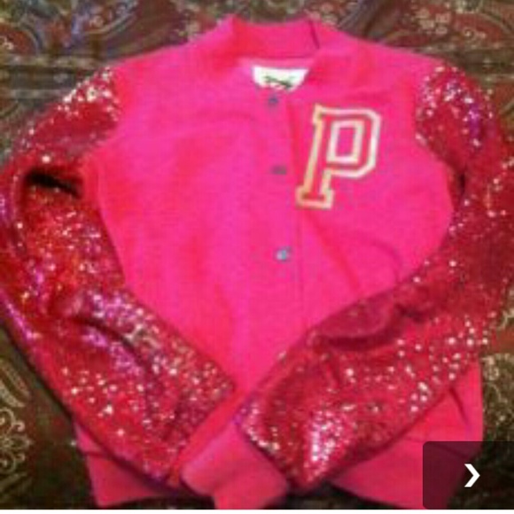 Varsity Pink glitter jacket