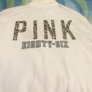 PINK track Mid-Zip Sweater