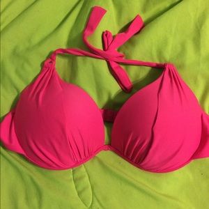 Hot pink push up swim top