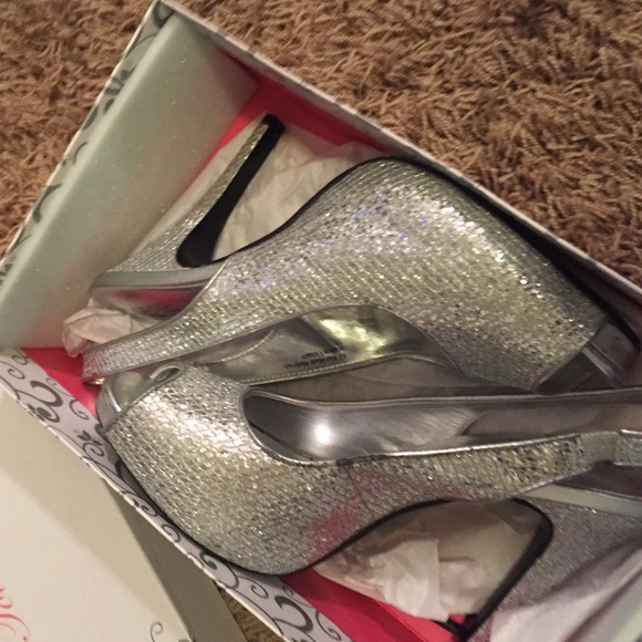 Glittery Silver Heels