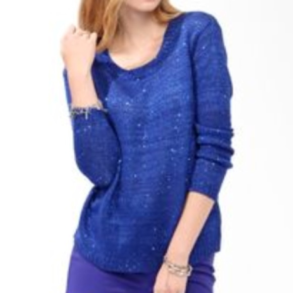 Keyhole back sequin sweater