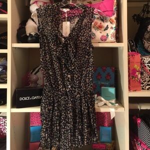 Beautiful sheer black tan teal tank size m NWT