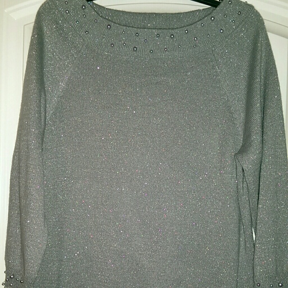 Ladies Silver Embellished sweater