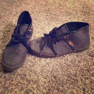 Dark grey and black vans 💀