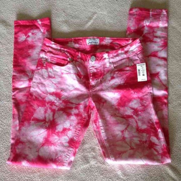 Hot Pink Tie Dyed Ultra Skinny Jeans NWT