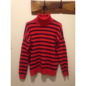 Madewell drop sleeve striped turtleneck