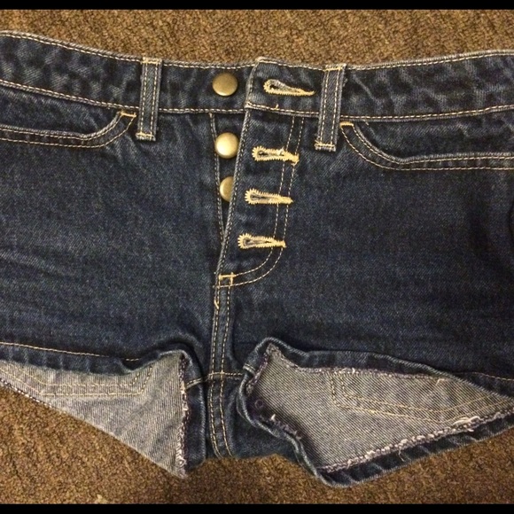 American Apparel Denim Front Button Short