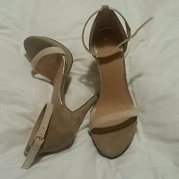 Nude sandal heels