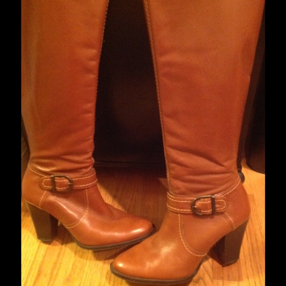 Tan leather boots