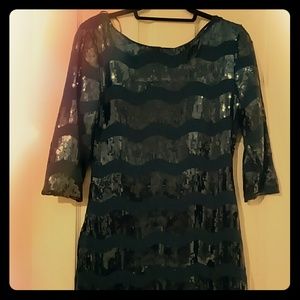 Blue Sequined Party Dress