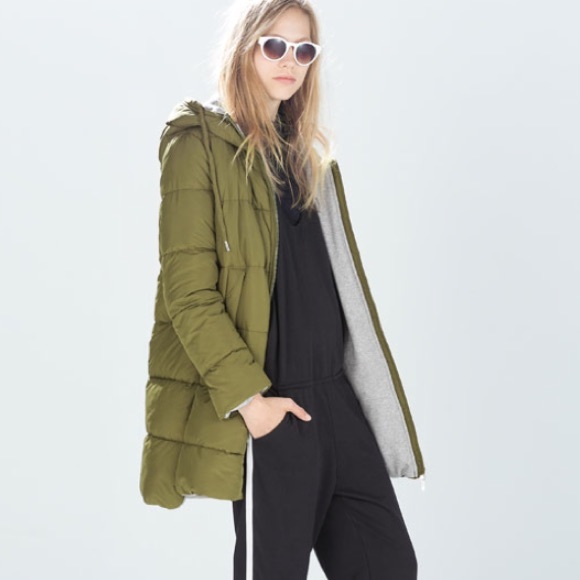 Zara Quilted coat with hood