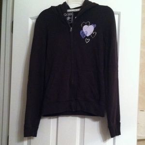 VS PINK black zip-up hoodie- Moderately worn
