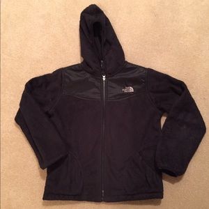 The North Face girls black fleece jacket. SZ 14-16