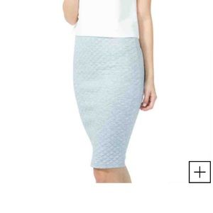 Gray Quilted Pencil Skirt (A'gaci)
