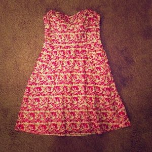 American Eagle Strapless Floral Dress