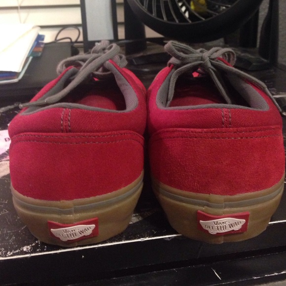 Red and brown vans