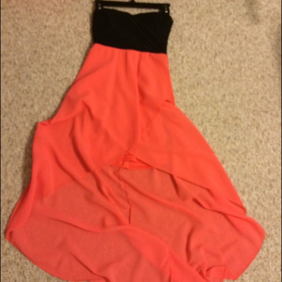 prom dress High Low Pink Black