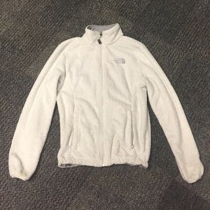 North Face white zip up fleece