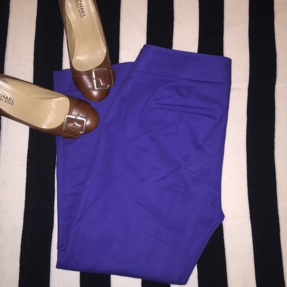 Ann Taylor 2P Petites Royal Purple Crops
