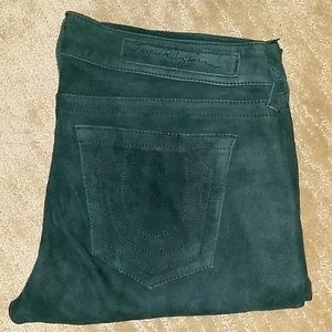 True Religion Rare Casey LAMB Suede skinny pants