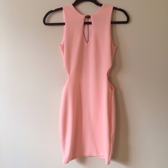 • SOLD • Pretty Coral Cut Out Dress - Picture 3 of 4
