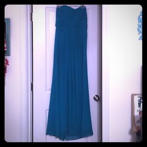 Teal floor length dress