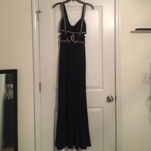 Dark navy and gold dress
