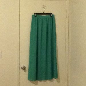 Mint maxi skirt.