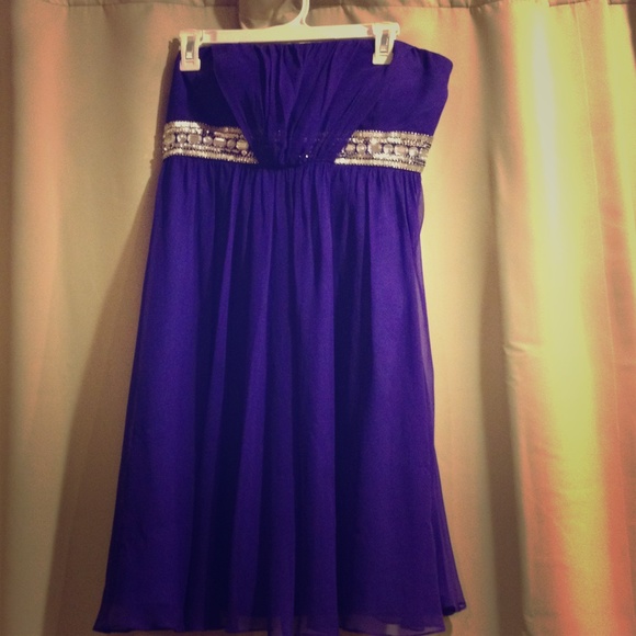 Purple Strapless Dress