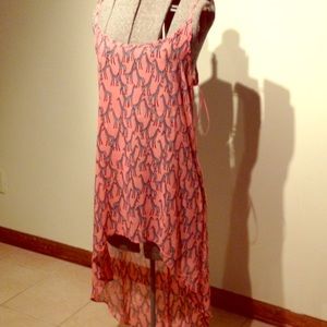 High-low Pink Giraffe Print Dress