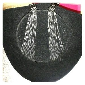 Long ombre earrings silver and black