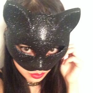 Black cat costume mask