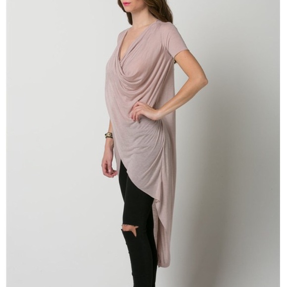 LOWEST PRICE "The Poet" Draped Front High Low Top - Picture 2 of 4